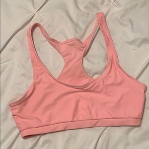 Pink racer back bikini top